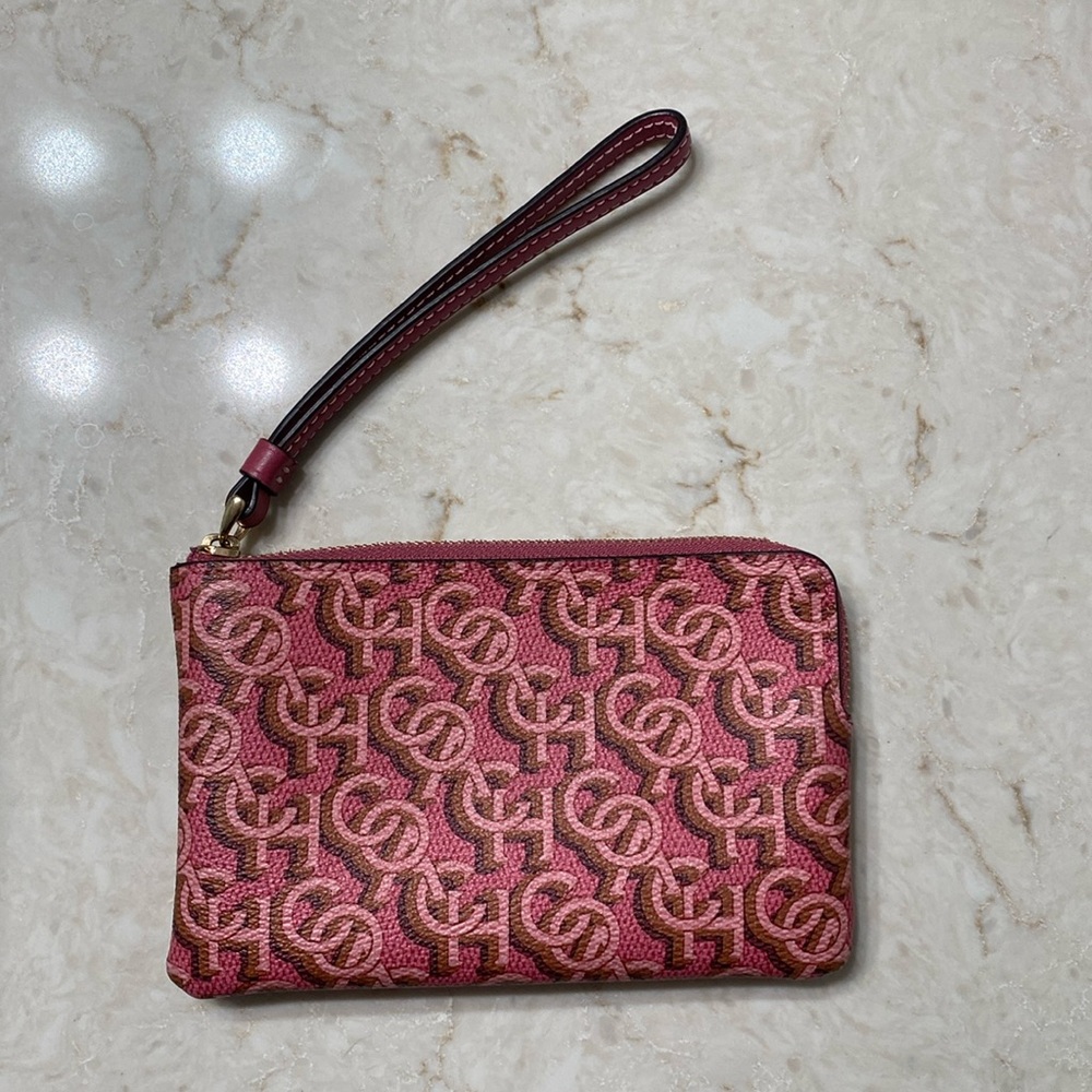 Coach Monogram Print Wristlet
